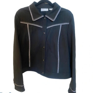 Dana Buchman Black Blazer with White Stitching​